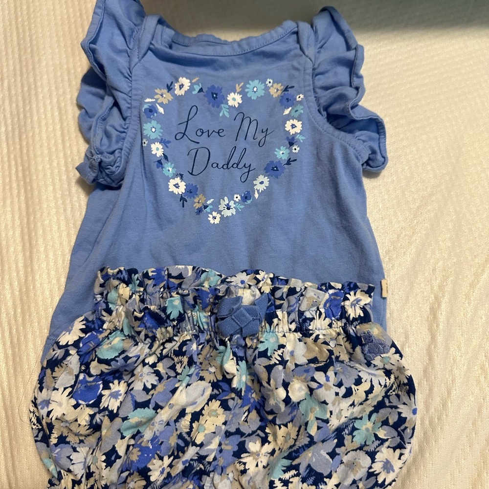 Blue Floral Kids Romper